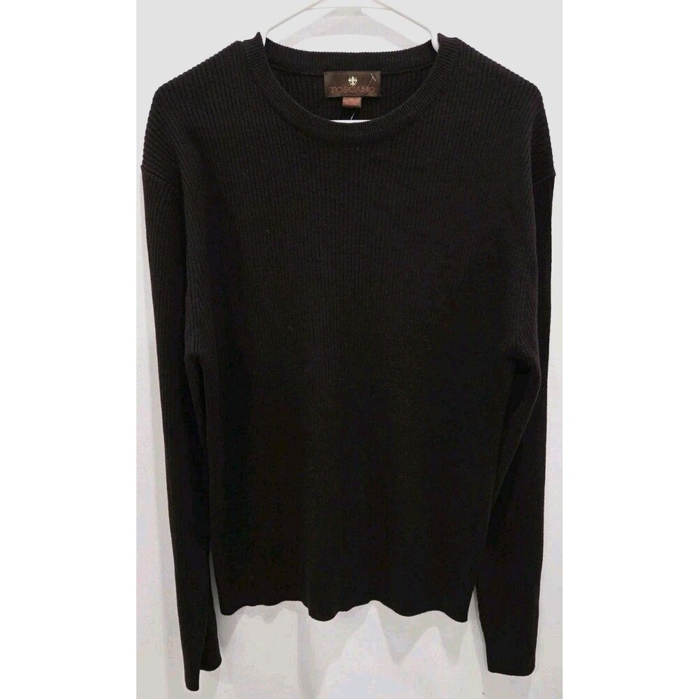 Toscano - Merino Wool Crew Pullover Sweater - Mens Sz M - Dark Red - Casual